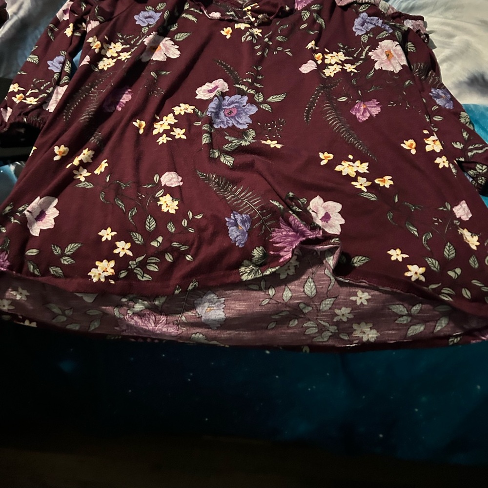 Floral Burgundy Blouse